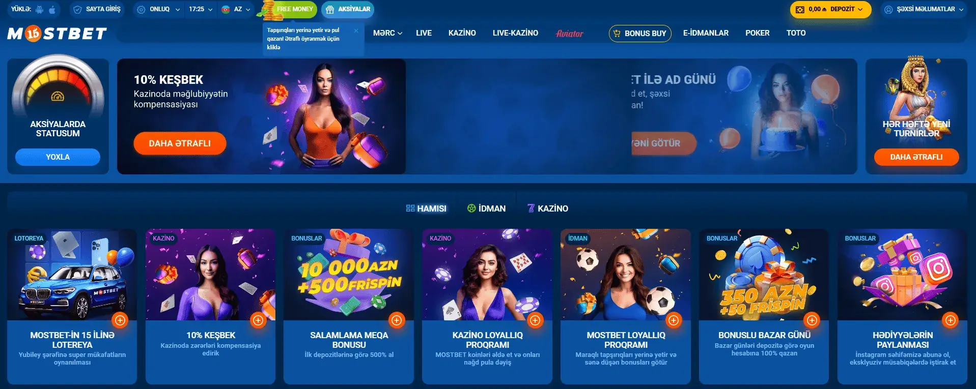 MostBet bonuslar